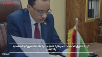 نتيجة القبول للجامعات السودانية 2024.. خطوات الاستعلام برقم الاستمارة والتخصص